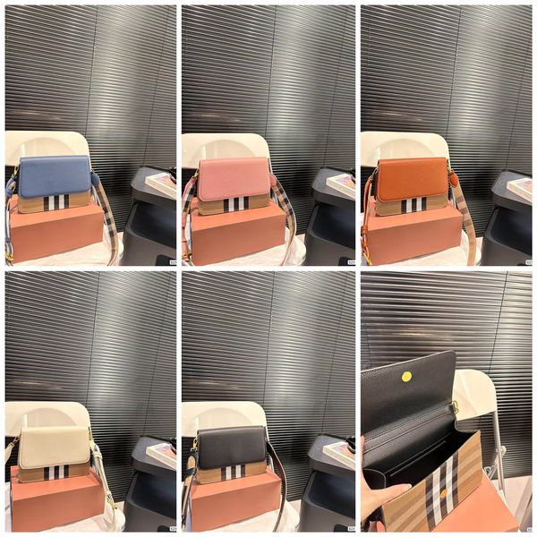 

Messenger Bag Satchel Shoulder bag Crossbody cattlehide Designer Brand NEW Plaid Bags Fashion Handbags High Quality Women Stripes 5colour 25CM, Lavender