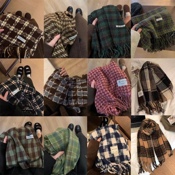 

Korean style plaid tassel women's autumn and winter versatile student warm atmosphere scarf -867