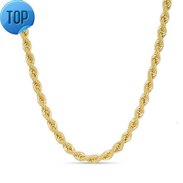 

Fast Delivery 2mm to 3mm Gold Rope Chain Hip Hop Style Shine Brightly Real 10k 14k 18k Solid Gold Cord Chain Necklace