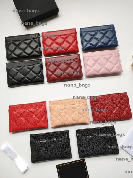 

designer fashion card holder women men classic pattern caviar quilted wholesale gold hardware small hardware wallet BFG2412043, No.8