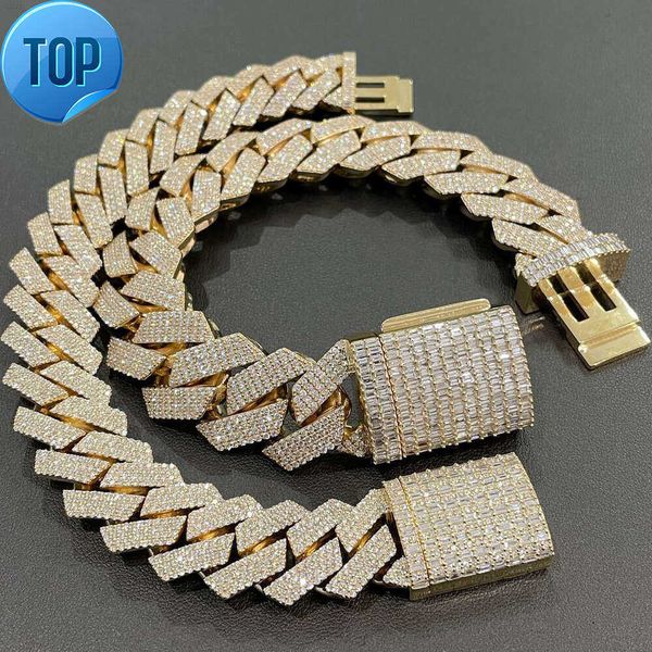 

Cuban Chain Gioielli Rapper Hip Hop Collegamento Cubano Vs Moissanites 4 Righe Bracciale a Catena Cubana Moissanite