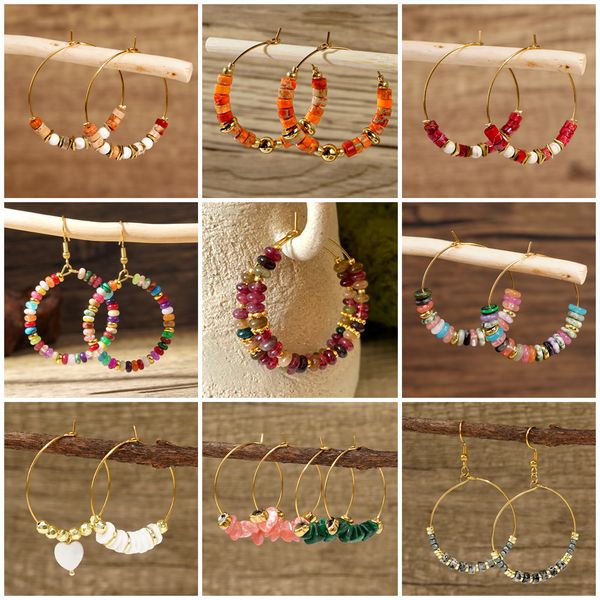 

10681 Earrings Bohemian Simple Semi-precious Stone