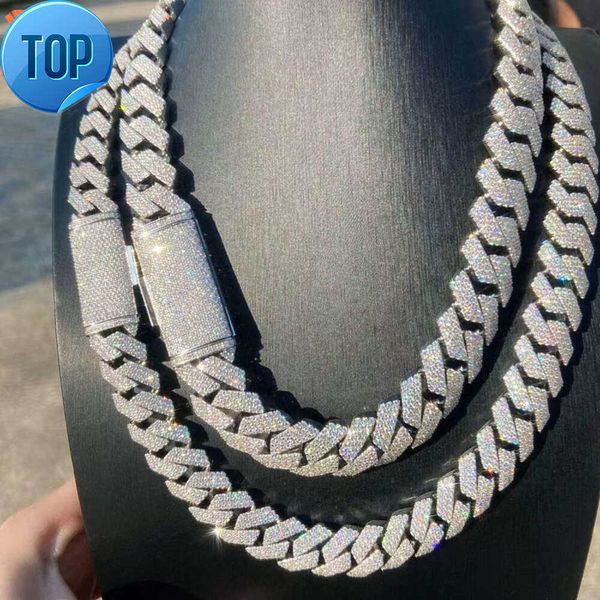 

Lifeng Jewelry Customized 15mm Cuban Link Chain Passed Diamond Tester Full Iced Out Vvs Moissanite Cuban Chian