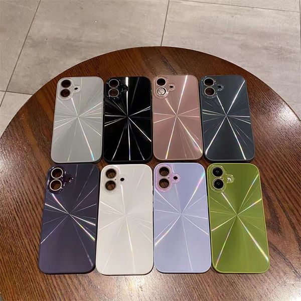 ins Dazzling Aurora Laser CD pattern for Apple 16promax phone case with lens film iPhone15pro new anti-drop case 13 female 12 anti-fingerprint 14 cool
