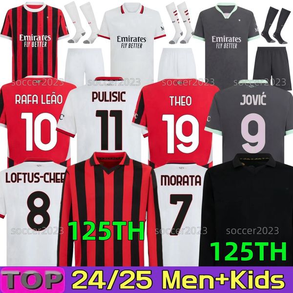 

125 Year Anniversary 24/25 REIJNDERS KOCHE Soccer Jersey Maglia MilAns GIROUD RAFA LEAO PULISIC men Kids Kit 2024 2025 JOVIC Football Shirts Calcio TOMORI THEO, 24 25 home adult