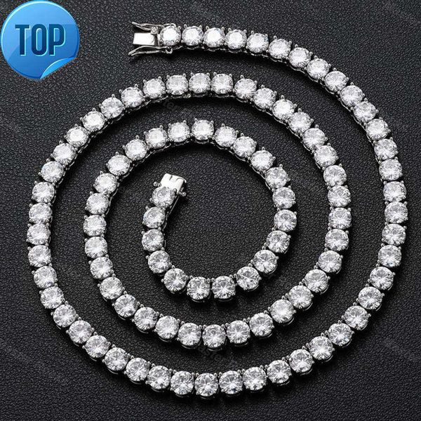 

Hip Hop Diamond Necklace Shinning 925 Sterling Silver 6.5mm Flawless d Color Vvs Lab Diamond Moissanite Tennis Chain