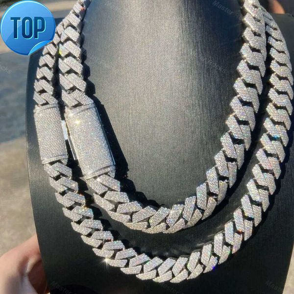 

Moissanite Hip Hop Jewelry 15mm Hip Hop Bling Iced Out Vvs Diamond Moissanite Cuban Link Chain