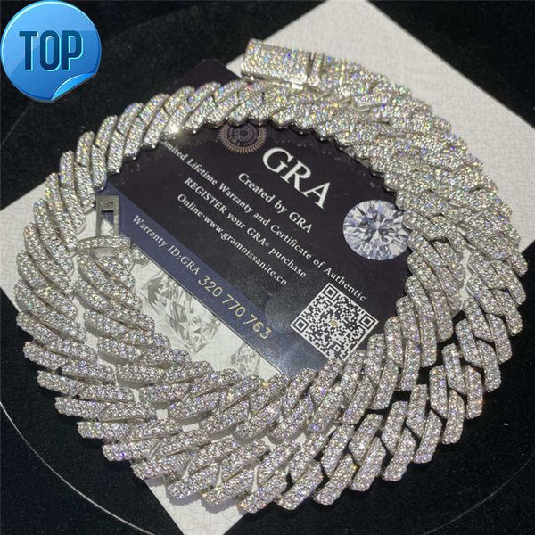 

Panyu Jewelry Factory 14mm 925 Sterling Silver Moissanite Cuban Link Chain Bling Vvs Moissanite Cuban Chain