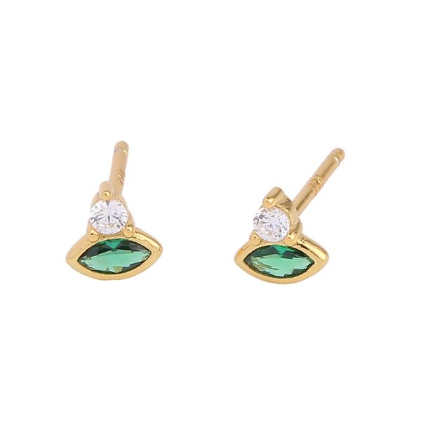 

S925 pure silver French fashion European and American style emerald earrings temperament personalized ear accessories for women