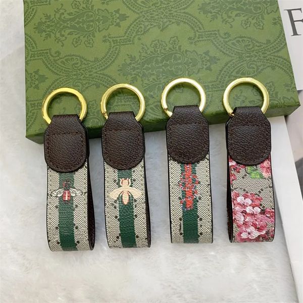 

Handmade designer keychains dragonne multicolor key chain women men brown leather bag wallet lanyard plated gold accessories dragonne keychain letter
