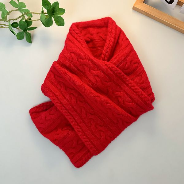 

10689 Winter new product pure cashmere cross-perforated solid color warmer scarf for men and women