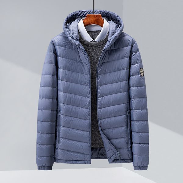 M12113 High fleece lightweight down jacket men 2024 winter white duck down warm jacket