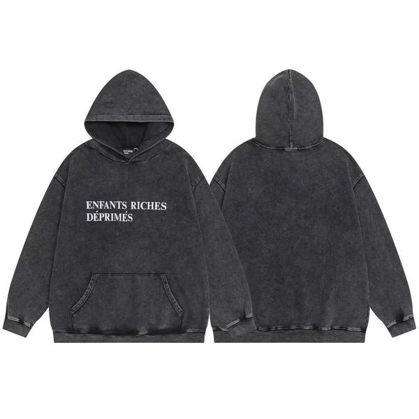 

enfants riches deprime hoodie mens hoodie Sweatshirts melancholy rich second generation American wash old heavy cotton loose vintage hoodie coat z241211, Shuixierd4