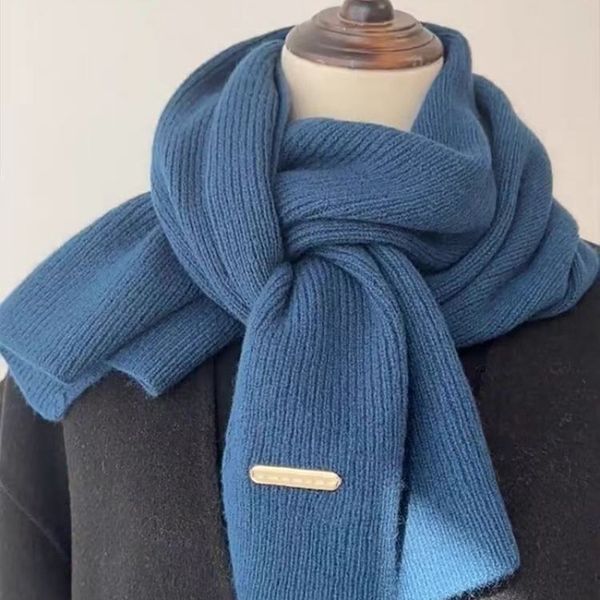 

Korean style new wool knitted solid color small scarf -8211