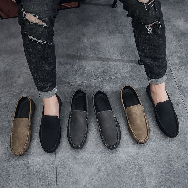 

Men's shoes soya bean shoes new low-top breathable trend fashion a footstool casual men's shoes lazy shoes, Black