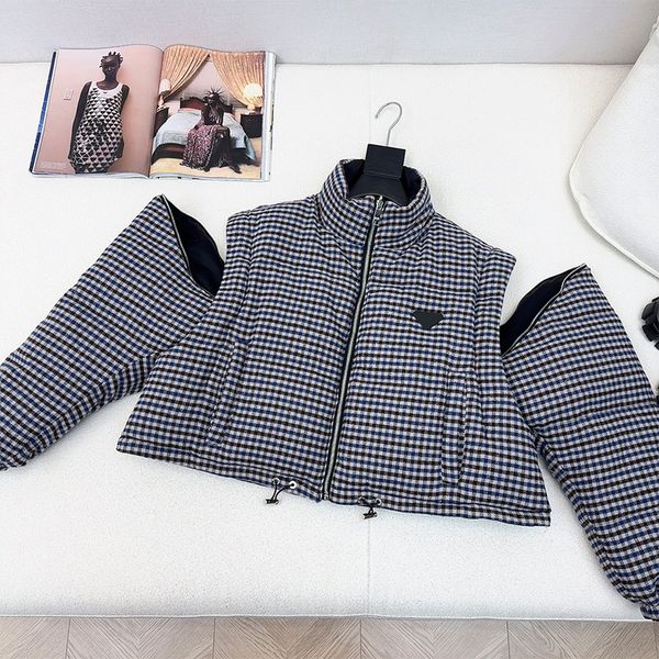 

Designer Womens Down coat jacket Parkas short style warm Double sided sleeves are detachable Add velvet elegant Handsome waist cinching, Black