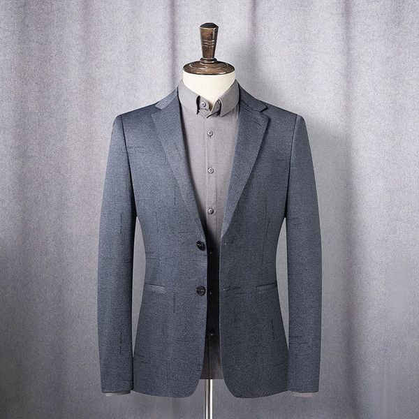 

H266 Men's Striped Casual Suit Single Top Jacket, Silver