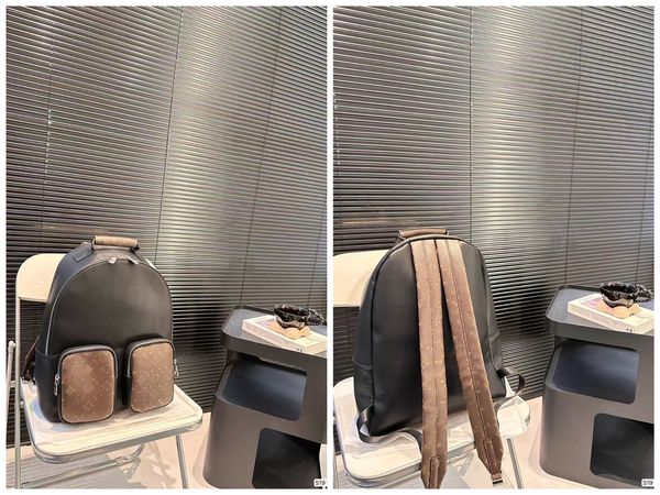 

MONTSOURIS PM elegant men women genuine cowhide leather emobss buckle pocket backpack Style satchel purse nice shoulder bag, Split