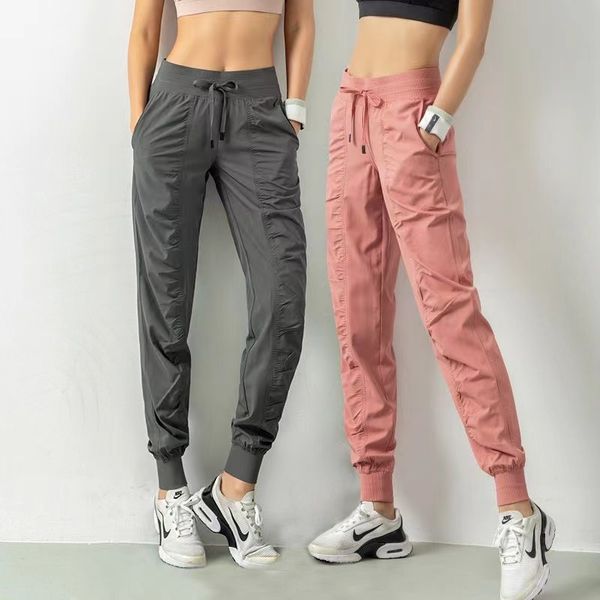 

Yoga Breathable Sports Pants Gym Clothes Women's Joggers Quick Dry Slim Loose Running Training Fitness Leggings Nine Point Pocket Casual Trouses, X-4