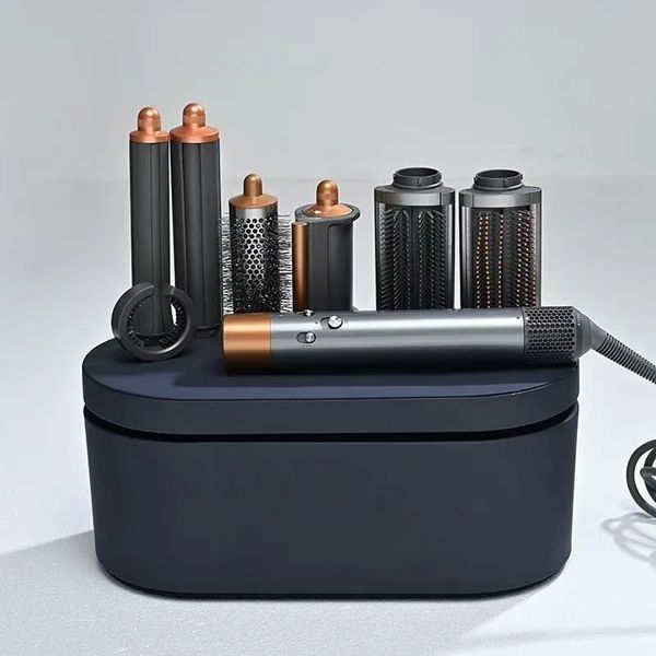

Hair Curler Curling Iron Hair Divider Curly Hair Curling Tool Luxury Fashion Women Men 4/6 in 1 Professional EU/US/UK Plug with Box, Coral copper
