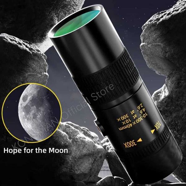 10-300X40 Outdoor Zoom Lens Rotating Monocular Telescope Professional Remote Telescope Mobile Photography BinocularsXJ241212