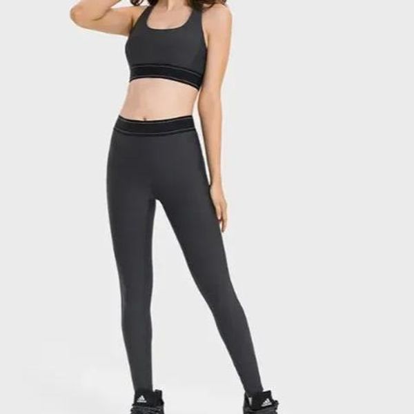 

womens Tracksuits yogas Strap Sports Adjustable Shoulder Bra Yoga Sweatpants Dance Pilates Fitness High Waist Sport Set Fitness Pants, Gray pant