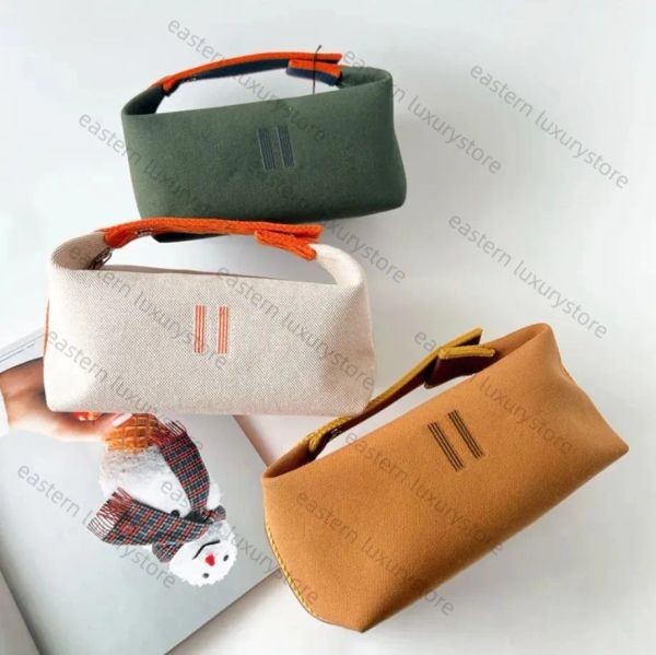 

Luxury wash pouch cosmetic Bags Designer bag women pouch the tote clutch square makeup womens fashion canvas wallet canvas designer make up toiletry Bag, Grey