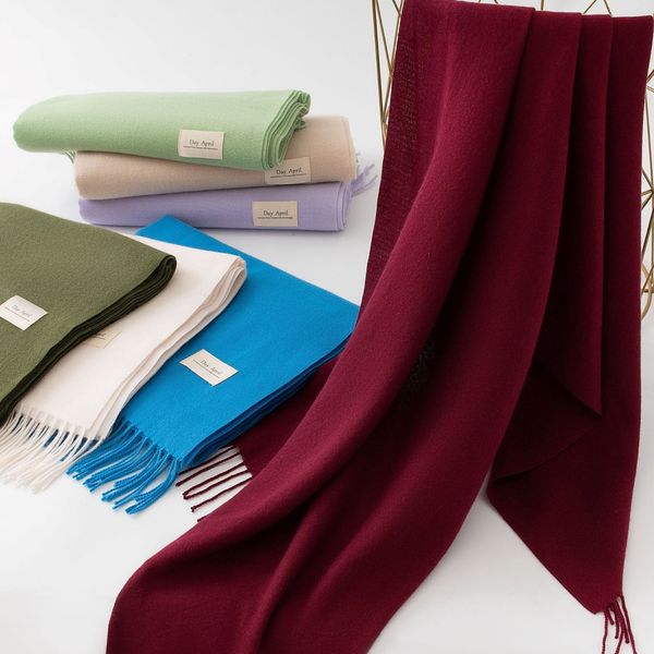 

10693 scarf solid color simple warm neck shawl autumn and winter atmosphere scarf