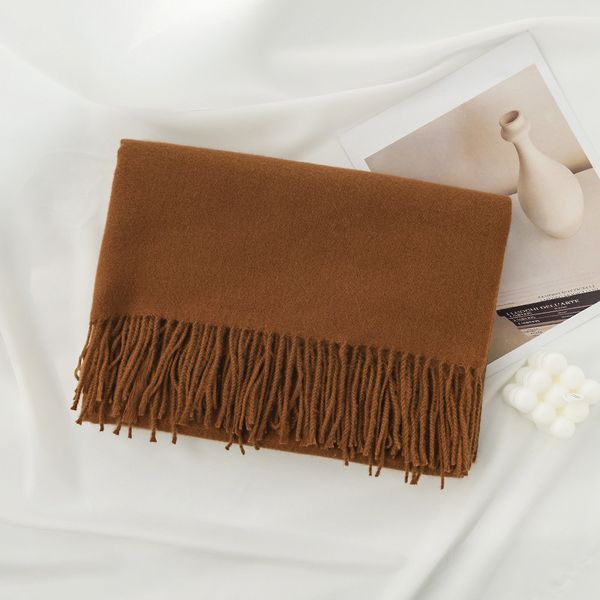 

10696 atmosphere women's versatile imitation cashmere scarf solid color simple warm scarf shawl