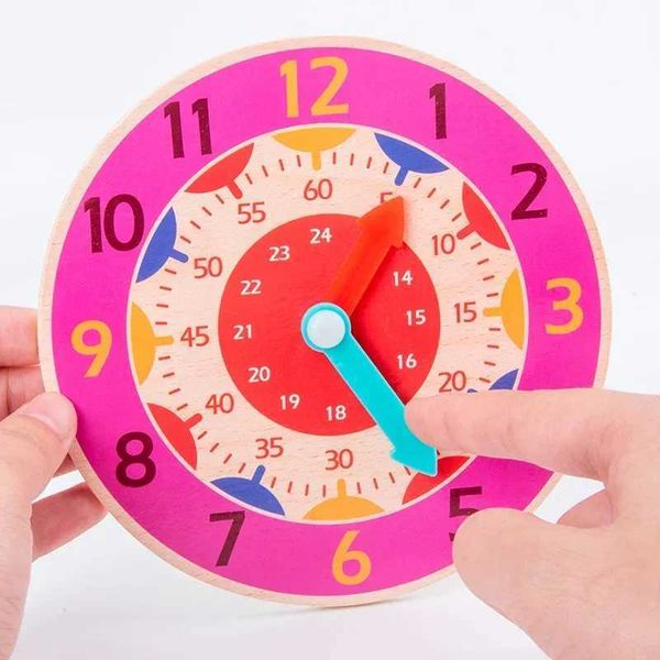 Montessori Wooden Clock Educational Toy Time Learning and Teaching Aid for Kids in Primary School - Smart Early Education BoardXJ241212