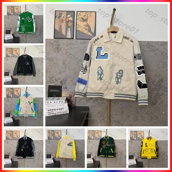 

New Designer Jackets Flocking Softshell Jacket Women Baseball Jacket Letter Embroidery Single Breasted Warm Coat Streetwear Fashion Luxury Baseball Jacket, White