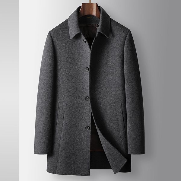 M12122 Lapel business double-faced woolen jacket for middle-aged and young people with detachable down lining