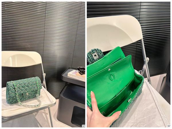 

High-quality CF Woolen woven chain classic versatile women's crossbody bag, fashionable, casual and refined, counter code, special bag for sisters, stylish, Green