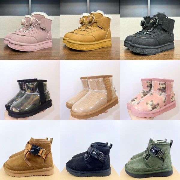 

Designer Kids Children Baby Boots Boys Toddler Girls Boot Slippers Women Winter Warm Children's Warm Shoes Suede Snow boot 22-35, Color#1