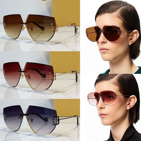 

Irregular Polygon Designer Sunglasses Retro Gradient Red Large Lens Glasses 40049U Male Female Outdoor Drivers Travel Style Oversized UV Protective Goggles