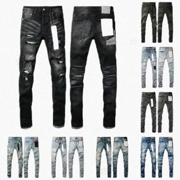 designer men Purple jeans mens designer jean pants brand baggy womens denim design retro streetwear casual joggers shorts hole black skinny slim Jeans