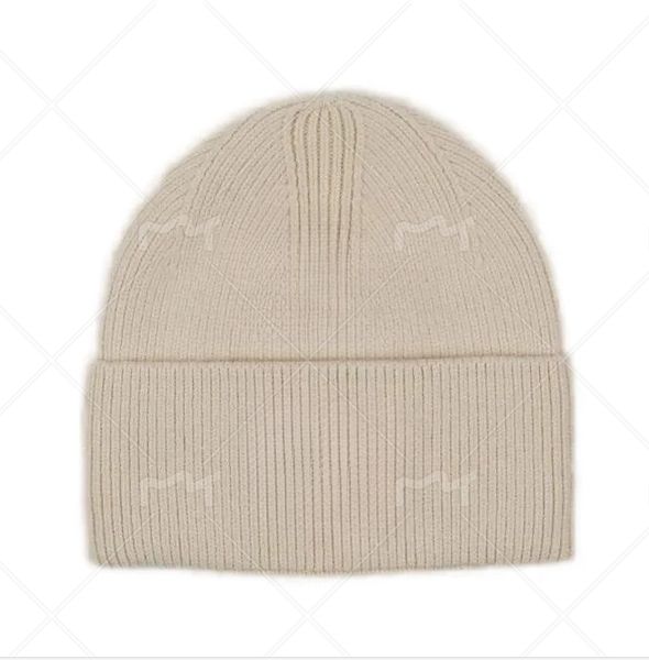 

Solid color knitted design brimless beanie men's winter warm hat solid color casual fashion skiing travel embroidery women's portable multi-color skull hat, A14