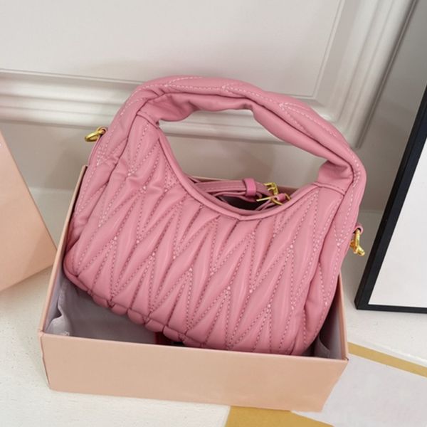 

Woman Pleated Handbag Crossbody Bag Designer Bags Women Shoulder Hobo Bag Small Moon Handbags 5 Colors, Silver