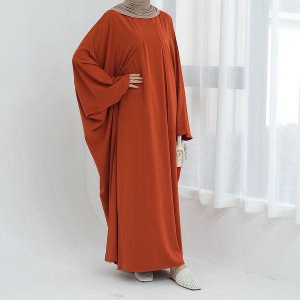 

FD66245 Plus size women's bat dress 2025 spring and summer new style, Orange