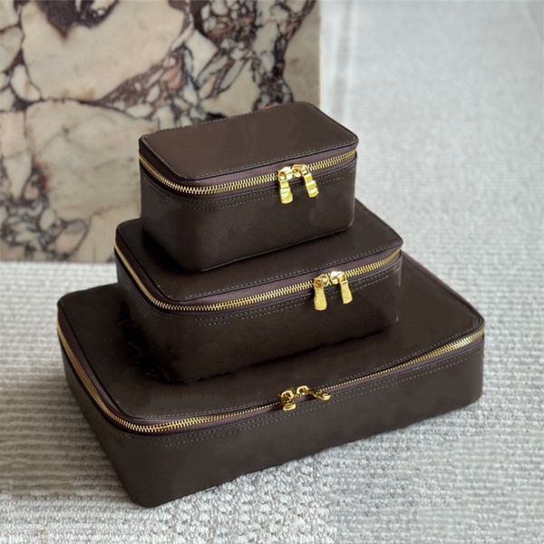 

NEW designer makeup bag cosmetic bags fashion make up bag floral toiletry case purse letter Woman Man 3 Size, 17*9.5*8.5cm-no1