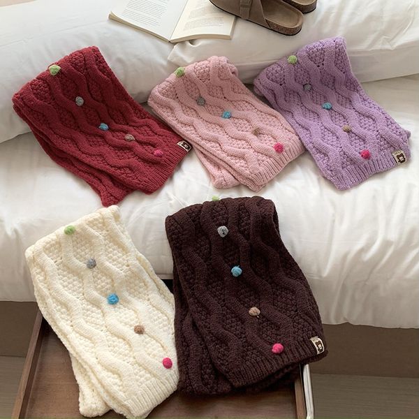 

1-762 Knitted Wool Scarf - Autumn & Winter Rainbow Sugar Beans Design