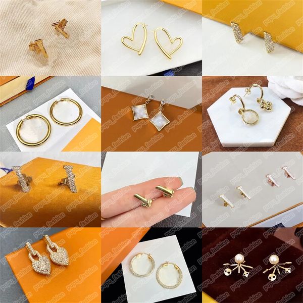 

Fashion Designer Earrings Jewelry Womens Designer Earring Ear Studs Letter Diamonds Luxury Party Jewelry G239266BF