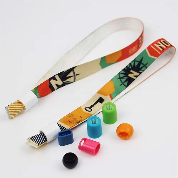 

Customised festival event ribbon fabric wristbands,Custom logo for wrist Straps holographic vip ticket,bracelet with Logo Custom For party,music day,team game