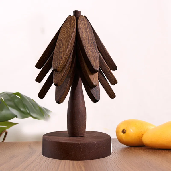 

Heat insulation mat table mat tree heat resistant home kitchen bowl mat Creative coasters Solid wood decoration
