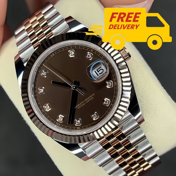 

36/41mm Top Luxury mens watch designer watches high quality Fashion 2813 Automatic Movement New Mechanical SS for men brown aaa clock date montre moissanite, Original box