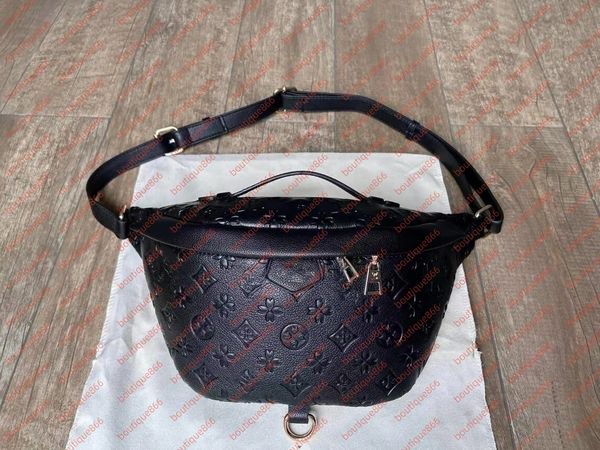

Designers Waist Bag Bumbag Cross Body Bags Temperament Bumbags Fanny Pack embossing flowers Famous soft leather Luxurys designers bags Serial Number Date Code, Black flower wallet