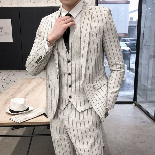 H1219Korean youth handsome British style slim suit best man groom wedding dress
