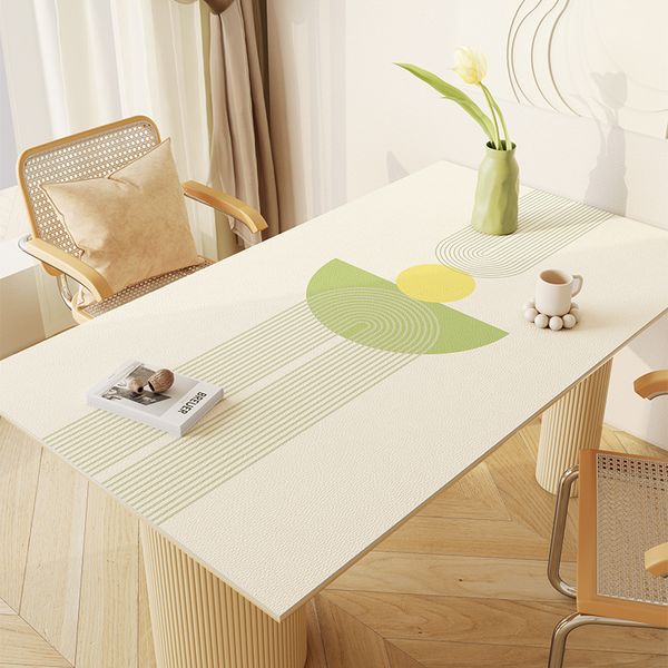 Stylish Waterproof and Oil-proof Dining Table Mat Household Wipe-free and Easy To Take Care of Leather