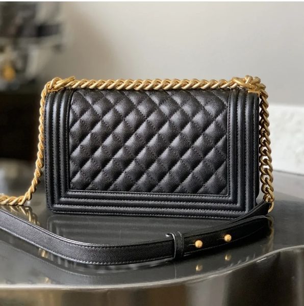 

2025 Top quality BOY mouth cover bag 25CM woman fashion shoulder handbag leather crossbody Luxurious Designer chain bags clutch purse, A5