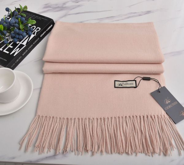 

10728 Women's autumn and winter solid color cashmere scarf thick soft wool